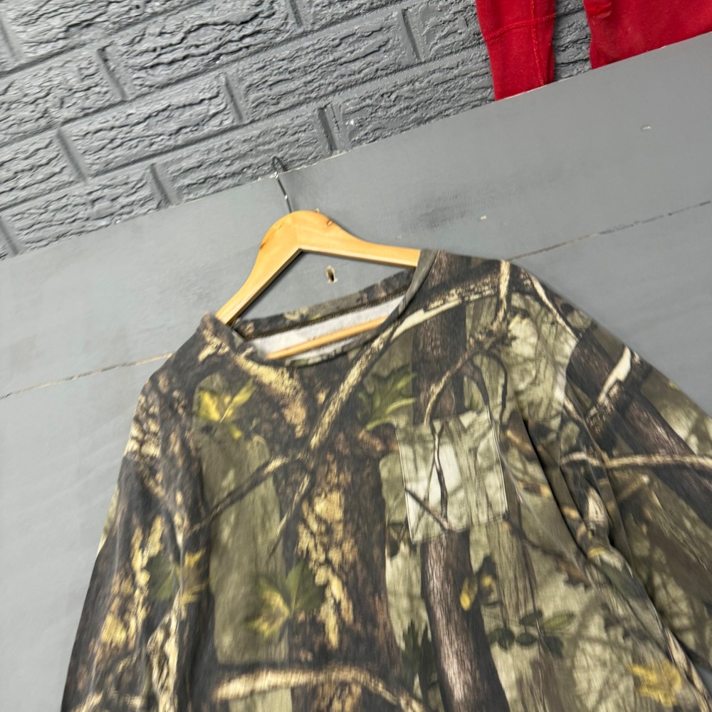 Master Sportsman Mens XL Long Sleeve Real Tree Camo Pocket T-Shirt Green Brown